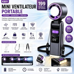 Ventilateur Rechargeable 199 Vitesses